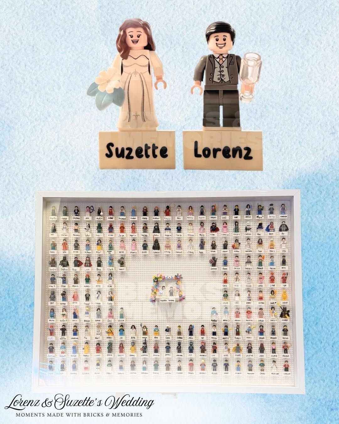 Minifigure-style wedding guestbook frame and guest souvenirs Philippines
